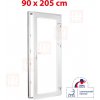 OKNA-HNED.SK Plastové dvere | 90 x 205 cm (900 x 2050 mm) | biele | presklenné | pravé