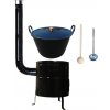 Perfect Cauldron kotol na guláš a zabíjačku smalt 50 L (1,2 mm), Perfect Cauldron kotlina 50 cm KOV, Perfect Cauldron pokrievka 57 cm SMALT, vareška 80 cm SMREK, naberačka INOX