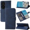 Peňaženkové kožené puzdro HAPPY CAT na Huawei P50 Pro - Modrá