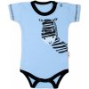 Body krátky rukáv Baby Nellys, Zebra - modré 68 (3-6m)