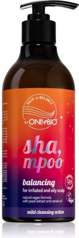 OnlyBio Hair in Balance šampón pre mastné vlasy pre citlivú pokožku hlavy 400 ml
