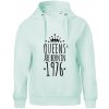 Queens are born in 1976 - Oversized mikina dámská Moon - kratšia + širšia - XL ( Frost )