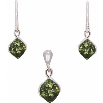 Jantario set jantárových šperkov rafinovaná zelený 880222