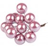 Guličky na drôte tmavoružové 1,5 cm / 24 ks