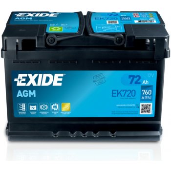 Exide AGM 12V 72Ah 760A EK720