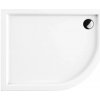 OMNIRES - RIVERSIDE akrylátová sprchová vanička štvrťkruh, ľavá 100 x 80 cm biela lesk /BP/ RIVERSIDE80/100/LBP