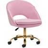 4Rico otočná stolička QS-MF18G zamatovo ružová