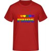 Pánske tričko s Dúhovým dizajnom Pride červená