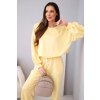 Kesi Dámsky set maslová mikina s brošňou a nohavice s rovnými nohavicami lemon Farba: Žltá, Veľkosť: UNI