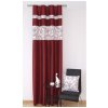 Bordový elegantný záves na okno s bielym vzorom bordová Šírka 140 cm | Dĺžka 250 cm Stredne zatemňovacie závesy Žabky, háčiky alebo tyč