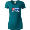 Slovenské hory - Dámske tričko z organickej bavlny Origin (GOTS) - 2XL ( Petrolejová )