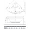 Roth SABRINA NEO Rohová akrylátová vaňa 150 x 150 cm, biela, 9630000