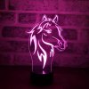 Stolná 3D LED lampa Konská hlava