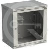 Rozvádzač nástenný SENSA 12U 400mm, dvere sklo, RAL 7035, SENSA-12U-64-11-G