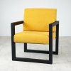 Kovové kreslo s čalúnením Buho žlté