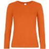 Dámske tričko s dlhým rukávom B&C Collection - oranžová M