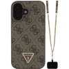 Guess 4G Strass Triangle Metal Logo kryt s popruhom pre iPhone 16 - hnedý 57983122064 - možnosť vrátiť tovar ZADARMO do 30tich dní