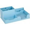 TIPTOP OFFICE stojan na perá a kancelárske drobnosti, 6 priehradiek, plastový, pastelovo modrý