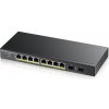 Zyxel GS1900-10HP v2, 8-port GbE L2 PoE Smart Switch + 2 SFP slots, 802.3at, desktop, fanless, 70 Watt GS1900-10HP-EU0102F