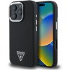 Guess PU Grained Triangle Logo Zadní Kryt pre iPhone 16 Pro Max Black