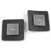 Dekoračná aplikácia / nášivka koruna 30x30 mm na odev - 2 ks 2 čierna