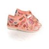 Manik detské papučky otvorená špička ružové vtáčiky 317 1S