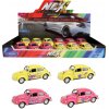 Teddies Auto Welly Volkswagen Beetle kov/plast 12cm, 4 farby na spätné natiahnutie