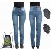 Dámske moto jeansy W-TEC Panimali Farba modrá, Veľkosť 3XL