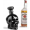 014710 MM Sklenená fľaša na alkohol - Čierna lebka 750 ml