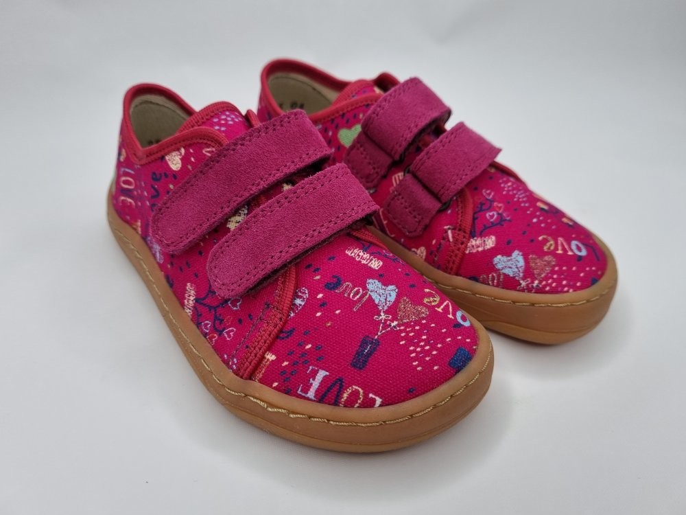 Froddo barefoot tenisky canvas fuxia love