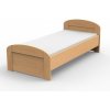 TEXPOL Jednolôžková posteľ PETRA s oblým čelom pri nohách Veľkosť: 210 x 90 cm, Materiál: Dub, Morenie: white