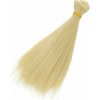 Umelé vlasy rovné blond 15 x 100 cm