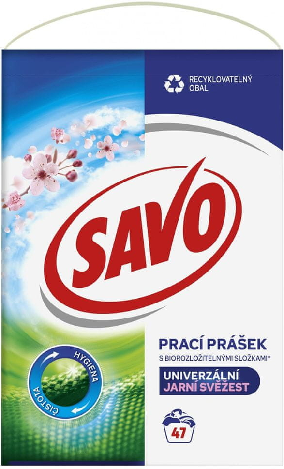 Savo prací prášok Univerzál Jarná sviežosť 3,29 kg 47 PD