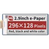 Waveshare 2.9inch E-Paper E-Ink Display Module (B) for Raspberry Pi Pico, 296×128, Red / Black / White, SPI
