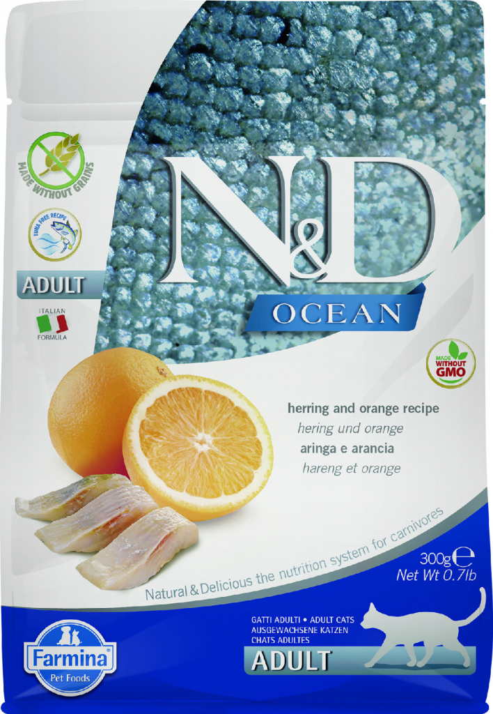 N&D OCEAN CAT Adult Herring & Orange 300 g