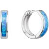 Evolution Group strieborné náušnice kruhy so syntetickým opálom modré 11402.3