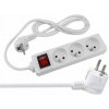 Predlžovací Kábel do zásuvky Masterled 1,5 m 3 ks zásuviek, biely