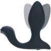 Vibrating and Rotating Silicone Anal Plug with Ball Stimulator - Black