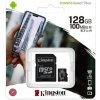 Pamäťová karta Micro SDXC 128 GB Class 10 Kingston + adaptér SD (r/w 100MB/s)
