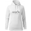 EKG Vianočný stromek - Mikina dámská Cape s kapucí - XS ( Biela )