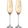 Diamante poháre na šampanské Silhouette City Amber s kamienkami Swarovski 210ml 2KS