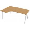 Pracovný stôl UNI A, ergo, pravý, 180x75,5x120 cm, buk/biela