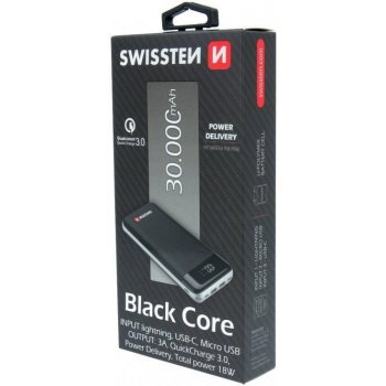 Swissten Black Core Slim Power Bank 30000 mAh od 46,9 € - Heureka.sk