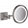Hansgrohe AddStoris Kozmetické nástenné zrkadlo s LED osvetlením, kefovaný čierny chróm 41790340-HG