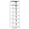 Policový regál Trestles RH 2200x600x450, nosnosť 2000 kg, 8 políc Farba: pozink, Typ police: biela HDF 5 mm