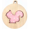 Libelula Drevená vianočná ozdoba s vianočným motívom 15 Farba: Ružová