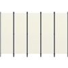 vidaXL s 5 panelmi krémovo biely 250x180 cm