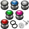 Šperky eshop - Fake plug z ocele 316L, okrúhly tvar, čierne gumičky, rôzne farby, 6 mm S44.26 - Farba piercing: Zelená