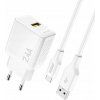 NABÍJAČKA 2.4A GaN USB-A S KÁBLOM USB C UNIVERZÁLNA KOCKA