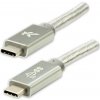 Kábel USB kábel USB kábel (3.2 Gen 2), USB CM - USB CM, 1M, dodávka napájania 100 W, 10 GB/S, 20V/5A, Silver, Logo, Box, Nylon Braid, Aluminium Braid